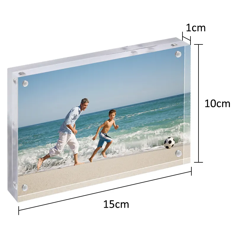 Picture Frames Acrylic Desktop Display Self Standing Magnetic Acrylic Block Photo Frame