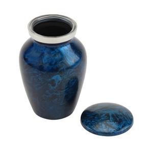 Classic Style <b>Metal</b> Human Ashes Urn With Antique Blue <b>Spray</b> <b>Paint</b> Finishing Simple Design Excellent Quality for Funeral Use - Product Image 1
