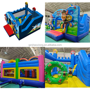 Château gonflable commercial pour enfants, thème Patrouille de Dessins Animés, avec toboggans et souffleur - Product Image 3