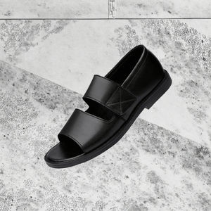 Summer Spring Latest New Fashion Breathable Slip-On Men's Flats Outdoor Business Leisure Genuine Leather <b>Sandals</b> - Product Image 2