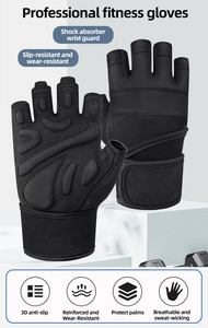Protège-mains personnalisés en polyester pour la musculation, la remise en forme et l'exercice, antidérapants, rembourrés, demi-doigts, ajustables - Product Image 2