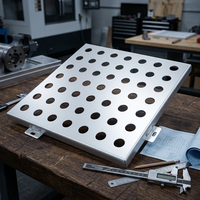 Panneau de plafond en aluminium perforé durable 24x24 pouces, design industriel carré, montage encastré, résistant au feu, insonorisant