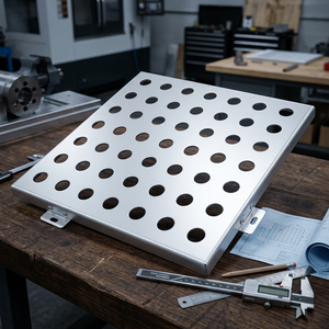 Panel de techo de aluminio perforado duradero de 24x24 pulgadas, diseño industrial cuadrado, montaje empotrado, resistente al fuego e insonorizado - Product Image 5