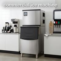 Machine à glaçons commerciale 225 kg/500 lb, automatique, en acier inoxydable, avec pompe à eau robuste pour restaurant, bar, hôtel