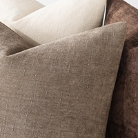 Housse de coussin personnalisable de forme carrée, style vintage, couleur unie, chenille, motif bambou tridimensionnel, fermeture éclair invisible