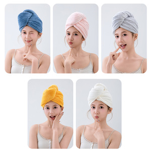 Chapeau de séchage pour cheveux Chu Hui en polaire corail 26x76cm, serviette à séchage rapide pour femmes - Product Image 2