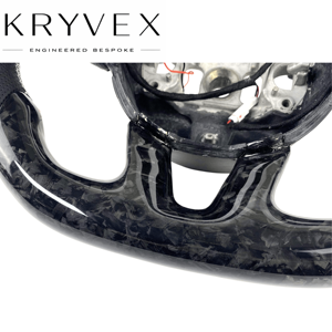 Volante Personalizado Kryvex para <span class=keywords><strong>Dodge</strong></span> Charger 2025-2020, Fibra de Carbono Forjada, Cuero Genuino Perforado - Product Image 2