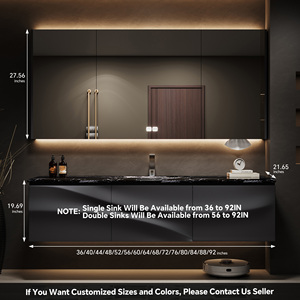 Elegante Mobile da Bagno con Lavabo Singolo o Doppio: Perfetta Combinazione di Stile Lussuoso e Moderno con Specchio Intelligente e Vano Portaoggetti - Product Image 6
