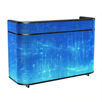 Comptoir d'accueil de bar d'hôtel créatif 2026 avec affichage LED, signalétique numérique de haute qualité aux dimensions 2560mm*960mm et 1920mm*960mm