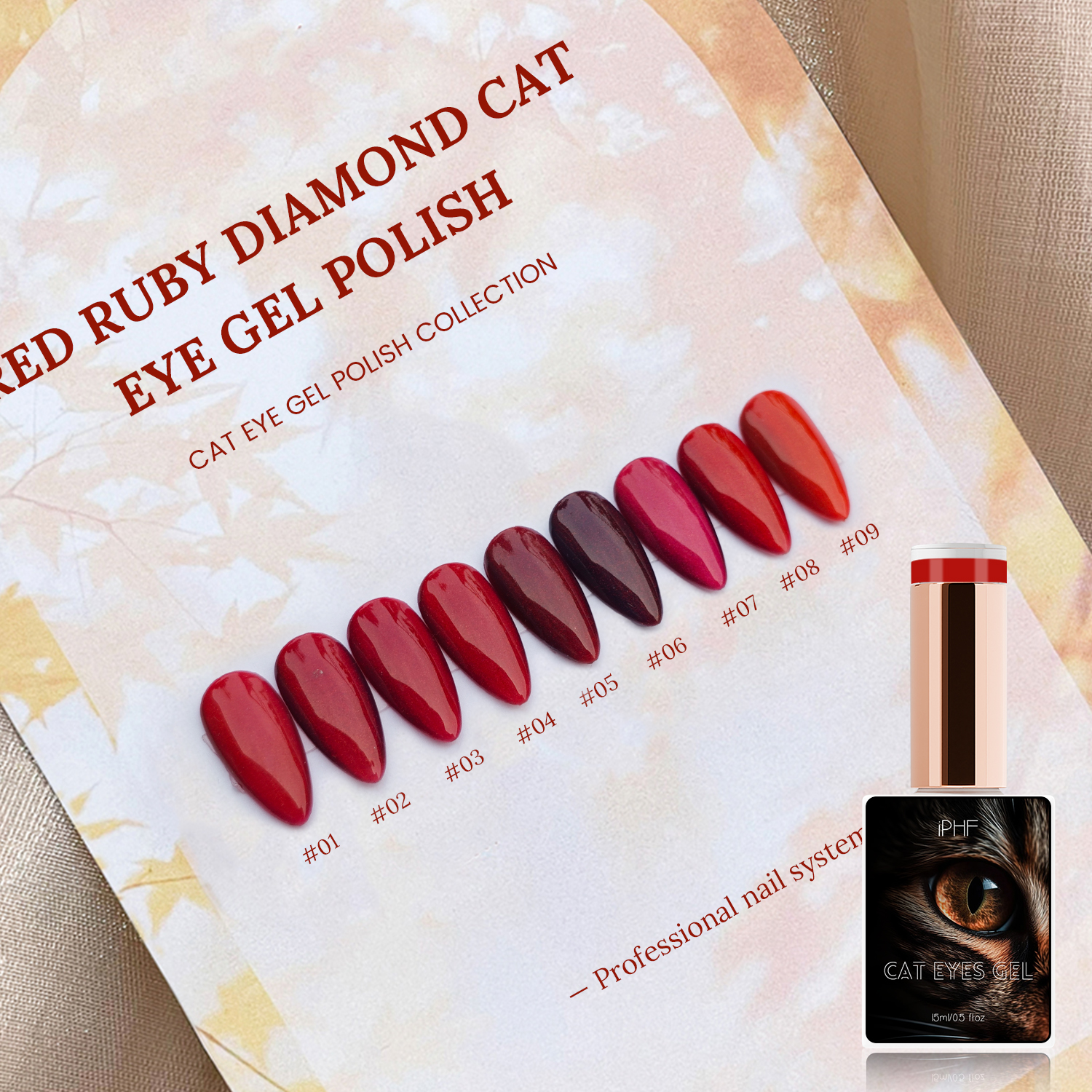 Nueve ojos de gato de color