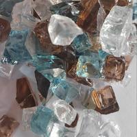Copeaux de verre réfléchissants de 1/2 pouce, couleurs mélangées, verre brisé pour foyer, cheminée, table de feu, décoration, vente en gros, couleur personnalisée