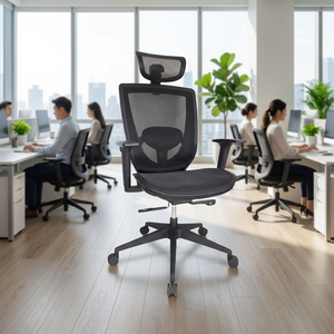 เก้าอี้สำนักงาน ARTDESIGN แบบตาข่ายตามหลักสรีรศาสตร์ พร้อมพนักพิงศีรษะในตัว ที่วางแขนปรับได้ เก้าอี้ผู้บริหารแบบหมุน ดีไซน์ร่วมสมัย - Product Image 2
