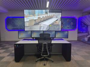 Table <span class=keywords><strong>de</strong></span> contrôle du centre des communications et des opérations techniques Salle audio vidéo Console <span class=keywords><strong>de</strong></span> contrôle multifonction - Product Image 3