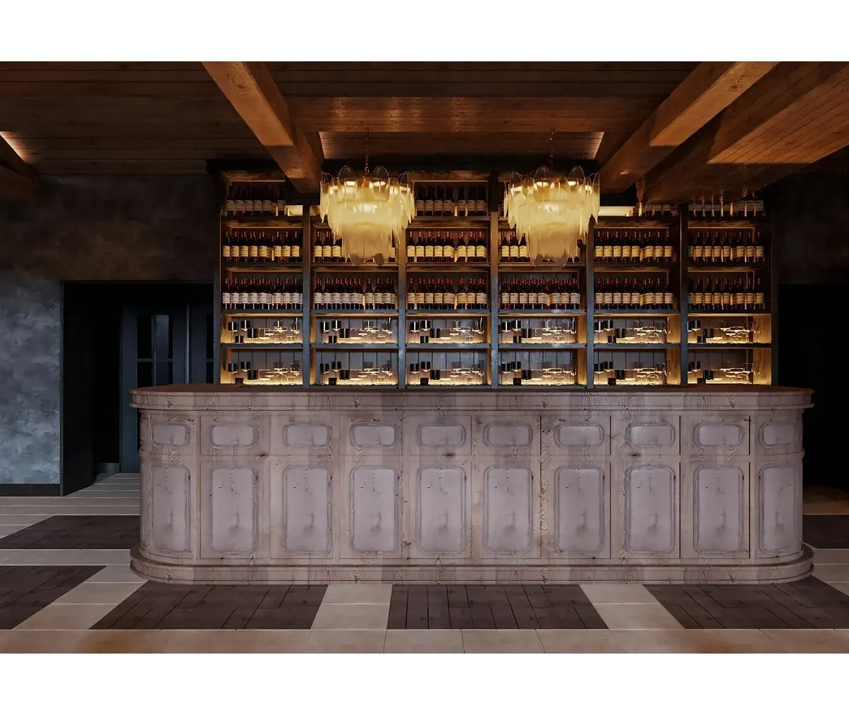 Design tradizionale del Bar del Pub bancone Bar personalizzato mobili da ristorante Bar da vino Bar Deco interno