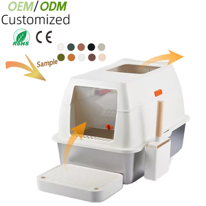 Bac à litière pour chat en acier inoxydable populaire chaud Bac à litière amovible en acier inoxydable antiadhésif de grande capacité - Product Image 1