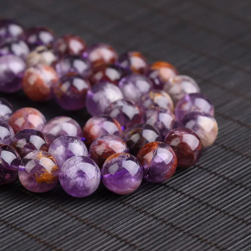Natural Stone Beads Purple Ghost Quartz Round Loose Spacer Beads For Jewelry Making DIY Bracelet Necklace 15.5'' 6 8 10 12mm