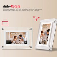 Cadre photo numérique à écran LCD alimenté par batterie, cadre acrylique pour art numérique, horloge MP4, avec des objets vidéo infinis en cristal clair, 5, 7, 10,1 pouces