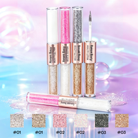 Fard à paupières liquide en gros double embout scintillant nacré bicolore longue tenue pour femmes
