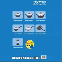 Batterie de cuisine 23 pièces en aluminium épais antiadhésif, comprenant une casserole et une poêle double grill, pour la cuisine familiale, usine Yongkang B2B