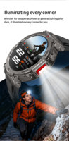 Nouvelle montre connectée d'extérieur HT52 2026 avec appels Bluetooth, étanchéité IP68, lampe de poche intégrée, batterie longue durée 1000 mAh et modes multisports