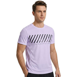 Camisetas de Cuello Alto para Hombre, Casuales, de Lona, Transpirables, de Secado Rápido, Deportivas, para Correr, Gimnasio, Entrenamiento, Manga Corta, Serigrafiadas - Product Image 4