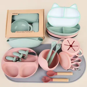 Popular Trending Products New Arrivals 2024 Dinnerware Baby Bowl Plate Other Silicone Baby Feeding Nursing Set