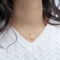 Collar con Colgante de Cuarzo Rosa de Forma Irregular, con Garras Chapadas en Oro de 18K y Plata de Ley 925, Gemas Originales Curativas, Piedra de Nacimiento, Mlluki