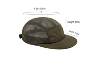 Gorra Personalizada Transpirable de Nailon de 5 Paneles para Correr, Gorra Deportiva Toda de Malla, Ligera de Secado Rápido para Exteriores para Hombre, Gorra de Béisbol de Campamento de Cinco Paneles