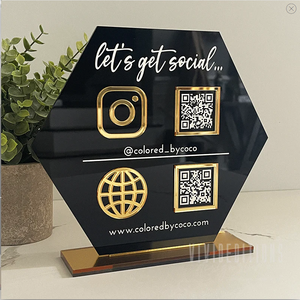 Signo Rosa personalizado de negocios Signo de contacto social Logo <span class=keywords><strong>Instagram</strong></span> <span class=keywords><strong>Facebook</strong></span> Icono dorado - Product Image 5