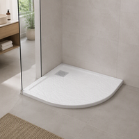 Base de douche en pierre artificielle moderne blanche antidérapante 800 x 800 avec installation facile et garantie de 5 ans pour salle de bain