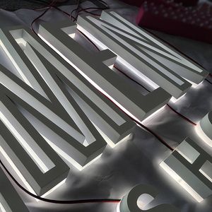 Led comercial Halo iluminado blanco hueco acrílico 3D Buchstaben retroiluminada <span class=keywords><strong>Barbero</strong></span> tienda signo carta - Product Image 3