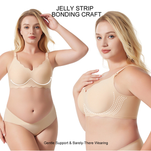 Sujetador de Maternidad sin Costuras con Borde Ondulado, Sujetador Deportivo sin Varillas para Mujeres en Periodo de Lactancia, Talla Grande - Product Image 3