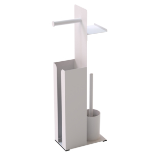 Non-slip bathroom bamboo toilet tissue paper holder roll storage holder stand with shelf double roll