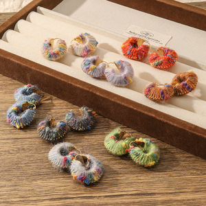 <span class=keywords><strong>Pendientes</strong></span> de Aro de <span class=keywords><strong>Ganchillo</strong></span> Hechos <span class=keywords><strong>a</strong></span> Mano, Estilo Bohemio, Coloridos, con Hilo Enrollado, Novedad en Joyerí<span class=keywords><strong>a</strong></span> para Mujer - Product Image 2