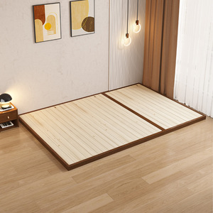 Solid Wood Platform <b>Bed</b> Pine Low <b>Floor</b> Standing Single <b>Bed</b> <b>Frame</b> For Children Bedroom Space Saving - Product Image 3