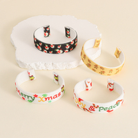 Bracelet tissé de Noël ajustable avec logo personnalisé, bracelet manchette tendance, bracelet personnalisé pour cadeaux
