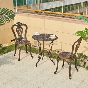 Thiết Kế Mới Đồ Nội Thất Ngoài Trời Bền Patio Bộ Bàn Ăn Khung Nhôm Đúc Bảng Trắng - Product Image 4