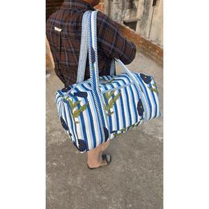 Quilted Cotton Duffle <b>Bag</b> Handcrafted With Traditional Block Print Stylish Lightweight Durable And Spacious <b>Bag</b> Perfect - Product Image 4