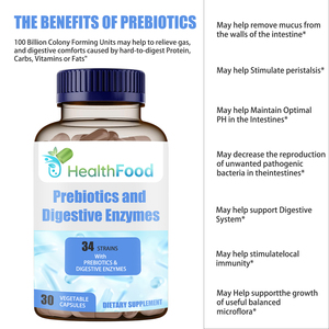 Capsules prébiotiques et enzymatiques les plus vendues avec complexe d'enzymes digestives, favorisant la croissance des bactéries bénéfiques - Product Image 3