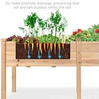 Bacs de plantation surélevés pour plantes d'extérieur, jardinières en bois d'extérieur avec pieds et tableau noir DIY pour légumes, fleurs et herbes