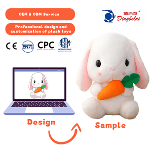 Nuovi Arrivi: Coniglietto di Peluche in Cotone PP Morbido con Carota, Giocattolo Divertente e Carino - Product Image 1