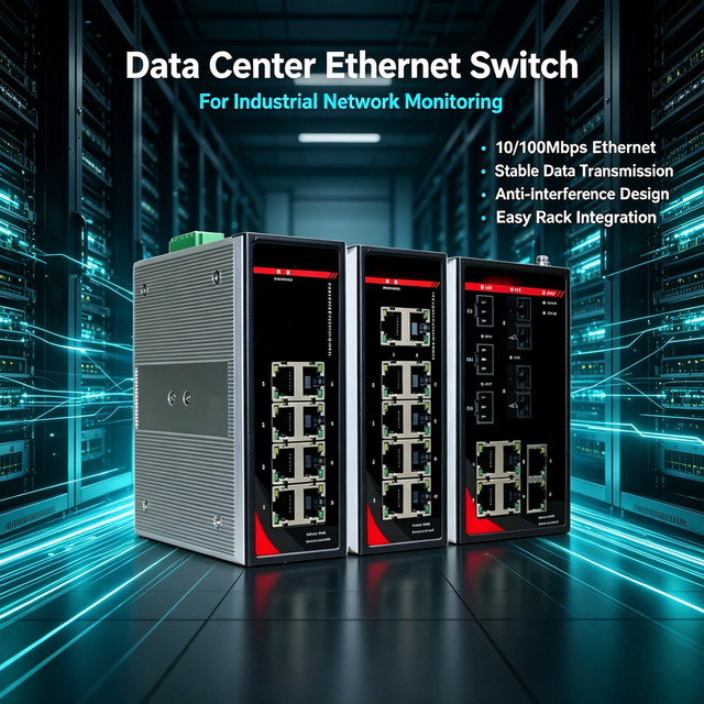 Managed 8-Port Industrial Ethernet Switch DIN-Rail Gigabit RJ45/Fiber SFP VLAN QoS SNMP Web Redundant PSU IP40 PC