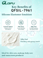 QIFU Silikon Elastomer Suspensi Bahan Baku Kosmetik Pengontrol Minyak Soft Focus untuk Makeup & Perawatan Kulit Pasokan Langsung Pabrik