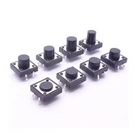 Sakelar Tombol Tekan Taktil Sementara 12x12x9.5mm 4Pin DIP Atas Reset Otomatis On Off Sakelar Tombol Tekan Sementara