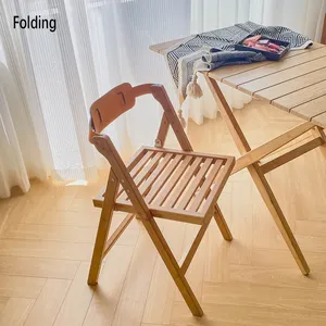 Sedie da pranzo pieghevoli di bambù del sedile marrone della sella del ristorante del caffè portatile moderno danese