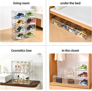 Scarpiera in Plastica Trasparente Henry, Contenitore per Scarpe Impilabile e alla Moda Bianco/Nero con Chiusura Magnetica - Product Image 5