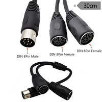 Nouveau câble Audio MIDI 8Pin mâle vers double Midi 8 broches Din femelle adaptateur de dispositifs stéréo DIN8P avec connecteurs 8 broches pour haut-parleurs
