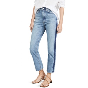 Unique de lavage à l'eau de javel bonne qualité femmes mince droite <span class=keywords><strong>jean</strong></span> - Product Image 1