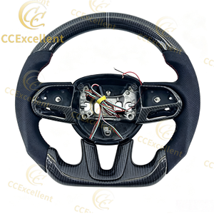 Volant en fibre de carbone CCExcellent pour <span class=keywords><strong>Dodge</strong></span> <span class=keywords><strong>Challenger</strong></span> 2015 2016 2017 2018 2019 2020 <span class=keywords><strong>2021</strong></span> - Product Image 1