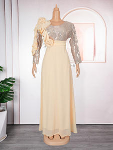 <span class=keywords><strong>Robe</strong></span> de Soirée de Luxe pour Femme Col en V Manches 3/4 en Mousseline de Soie avec Paillettes Coupe Empire Style A-Line pour <span class=keywords><strong>Demoiselle</strong></span> <span class=keywords><strong>d</strong></span>'<span class=keywords><strong>Honneur</strong></span> et Fête – Disponible en 3XL - Product Image 6